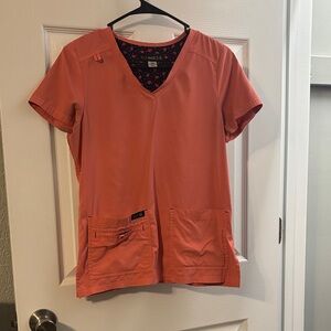 Koi Women's V-Neck Orange Tee